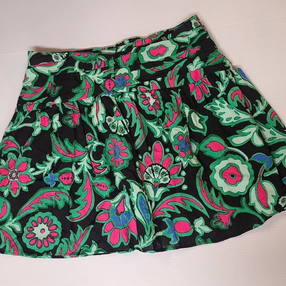 NWOT ZARA Linen Blend Floral Mini Skirt Size XS - Picture 2 of 6